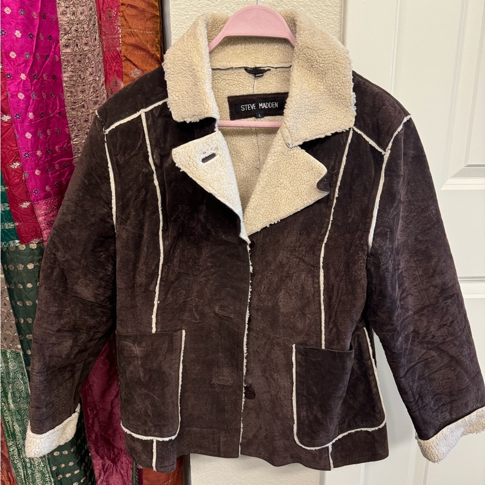 90’sVintage Leather jacket, Steve Madden size L